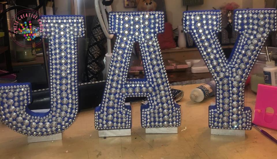Bling Letters w/ Colored gems - Image #3