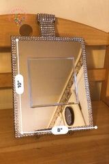 Handcrafted 8 1/2 x 11 silver mirrored wall decor (perfume bottle) - Image #1