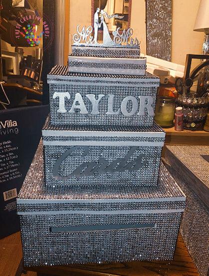 SUPER Glam Bling Wedding Card Box- Silver Bling - Image #3