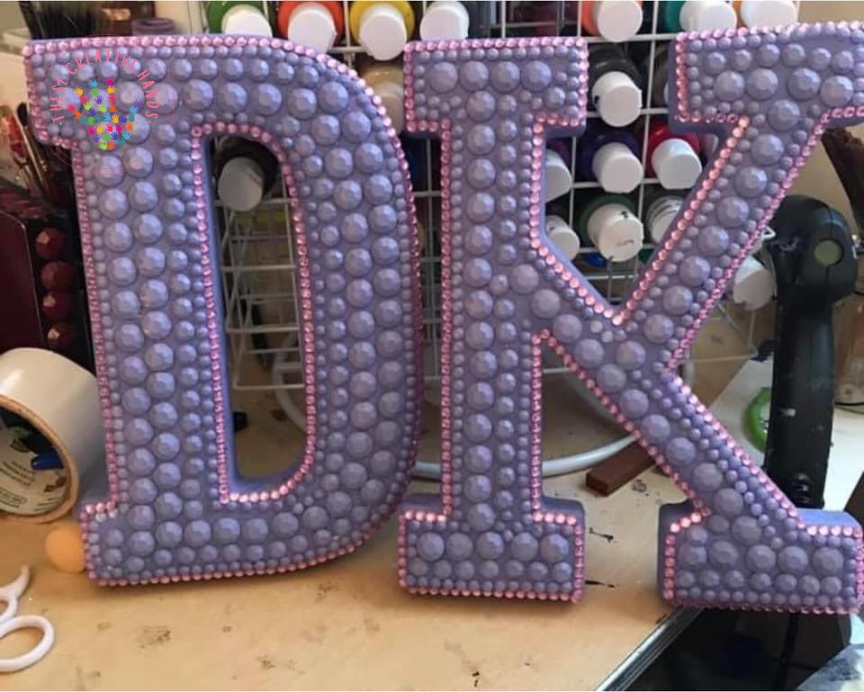 Bling Letters w/ Colored gems - Image #5